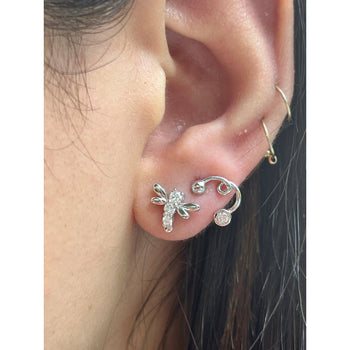 14K White Gold Dragonfly Stud Earrings | Emerald, Ruby, Diamond – Assay Jewelers