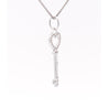 14K White Gold Natural Diamond Key To My Heart Pendant Necklace