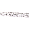 14K White Gold Square Link 2.5 Carat Diamond Mens Bracelet