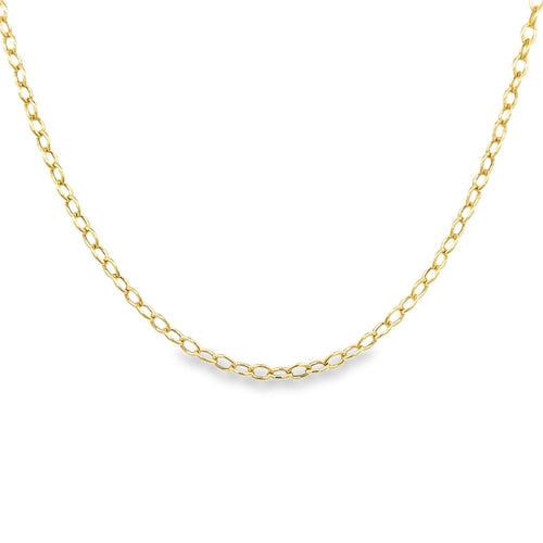 14K Yellow Gold Bar and Toggle Cable Chain Necklace 18 inch 2.5MM