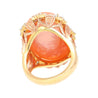 14.24 Carat Pink Opal & Diamond 18K Gold Floral Cocktail Ring