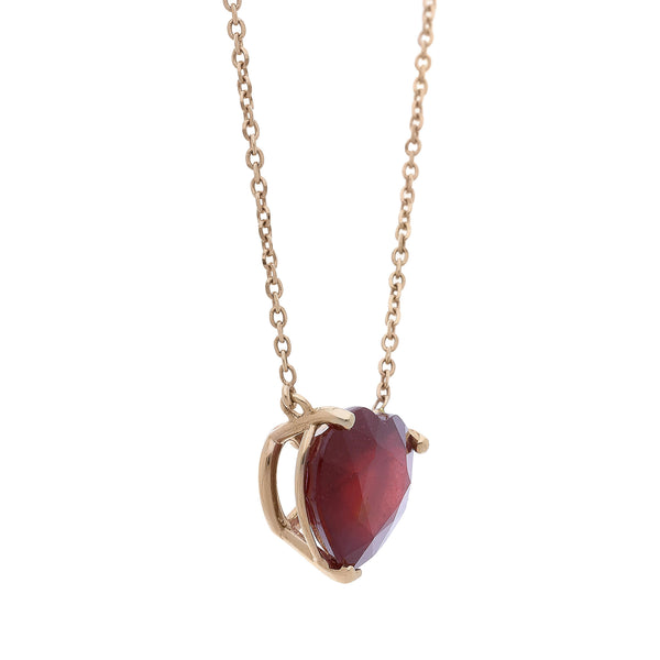 15.35 Carat Heart Ruby 18K Rose Gold Prong Stud Earring & Pendant Necklace Set