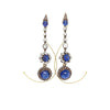 ~16 Carat Cabochon Cut Burma Sapphire AGL Certified and Diamond 14K Earrings