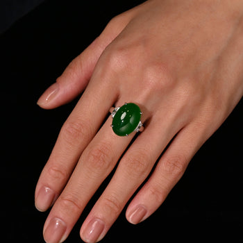 16.25 Carat Imperial Jade Ring | Fei Cui Jadeite Jade Type A – Assay Jewelers
