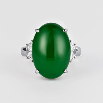 16.25 Carat Imperial Jade Ring | Fei Cui Jadeite Jade Type A – Assay Jewelers
