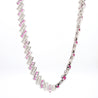 16.25 Carat Ruby & Diamond 18K White Cascade Link Necklace