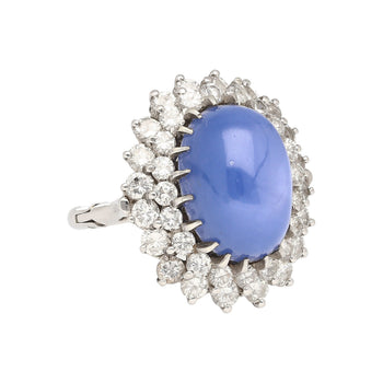 16.30 Carat No Heat Lavender Blue Star-Sapphire in Platinum and 18K Ring – Assay Jewelers