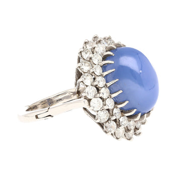 16.30 Carat No Heat Lavender Blue Star-Sapphire in Platinum and 18K Ring – Assay Jewelers