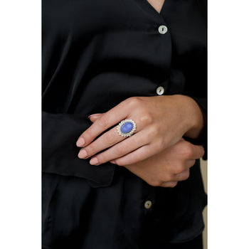16.30 Carat No Heat Lavender Blue Star-Sapphire in Platinum and 18K Ring – Assay Jewelers
