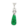 17 Carat Old Mine Insignificant Oil Colombian Drop Emerald & Diamond 18K Gold Necklace