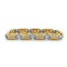 18K Gold Pave Set 2 Tone Round Cut Natural Diamond and Yellow Sapphire Bracelet