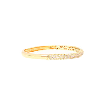 18K Gold and Round Pink Diamond Pave Set Bangle Bracelet – Assay Jewelers