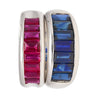 18K White Gold Channel Set Natural Baguette Cut 1-Row Ruby Band Ring