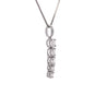 18K White Gold Lab Grown Diamond Graduated Single Line Pendant Necklace