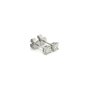 18K White Gold Princess Cut 0.60 Carat 4.5MM Natural Diamond Stud Earrings – Assay Jewelers