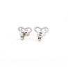 18K White Gold Ruby and Diamond Butterfly Outline Stud Earrings