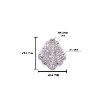 Collier pendentif coquillage pavé de diamants en or blanc 18K – Assay Jewelers