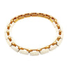 18K Yellow Gold and White Agate Square Link Chain Choker Necklace