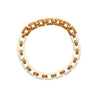 18K Yellow Gold and White Agate Square Link Chain Choker Necklace