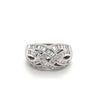 18k White Gold Baguette Cluster Curved Ring