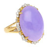 19.48ct Oval Lavender Jadeite Jade Diamond Cocktail Ring