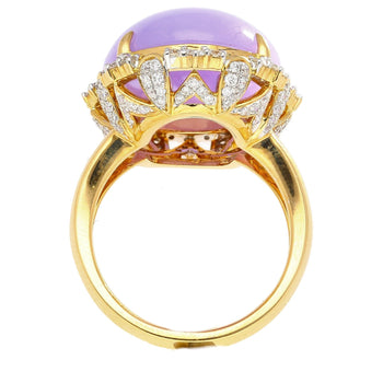 19.48ct Oval Lavender Jadeite Jade Diamond Cocktail Ring – Assay Jewelers