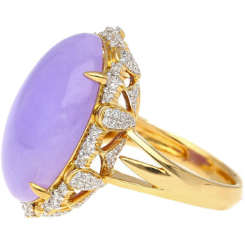 19.48ct Oval Lavender Jadeite Jade Diamond Cocktail Ring – Assay Jewelers