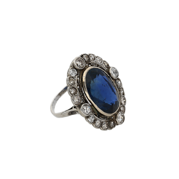 19th Century Victorian-Era 15 Carat Burma Oval-Cut Sapphire and Diamond Ring – Assay Jewelers