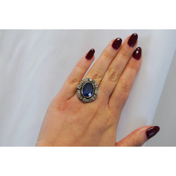 19th Century Victorian-Era 15 Carat Burma Oval-Cut Sapphire and Diamond Ring – Assay Jewelers