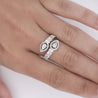 1.10 Carat Pear Shape Diamond Cluster Bypass Ring in 14K White Gold