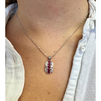 1.15 Carat Pinkish Red Ruby and Diamond Pendant Necklace Platinum – Assay Jewelers