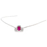 1.15 Carat Pinkish Red Ruby and Diamond Pendant Necklace Platinum