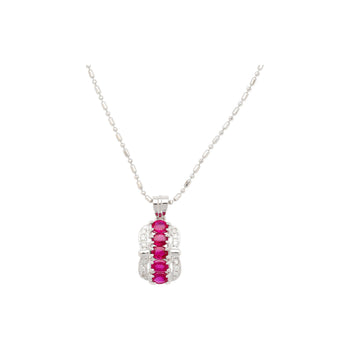 1.15 Carat Pinkish Red Ruby and Diamond Pendant Necklace Platinum – Assay Jewelers