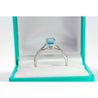 1.16 Carat Oval-Cut Aquamarine and Diamond Shank 14K White Gold Ring