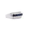 1.16 Carat Sapphire and Round Cut Diamond Cluster Band Ring in Platinum