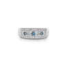 1.16 Carat Three Row White and Blue Diamond Channel Seting Band Ring