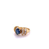 1.19 Carat Oval Cut Blue Sapphire with Baguette Cut Diamonds in 14k Gold Ring