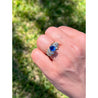 1.19 Carat Oval Cut Blue Sapphire with Baguette Cut Diamonds in 14k Gold Ring