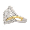 1.2 Carat Round-Cut Diamond Two-Tone Retro Cluster Ring