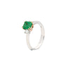 1.20 Carat Colombian Emerald and Baguette Diamond 3-Stone Ring