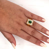 1.25 Carat Oval Cut Tsavorite And Round Cut Diamond Halo Rectangle Shape Ring