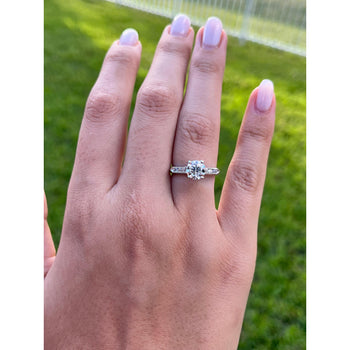 1.32 Carat Lab Grown Diamond with Round Diamond Side Stones in 18k Ring – Assay Jewelers