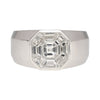 1.42 Carat Mixed Asscher Cut Illusion Set Mens Natural Diamond Cluster Ring