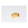 1.5 Carat Sapphire & Ruby with Diamond 18K Yellow Gold Crossover Statement Ring