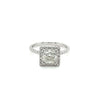 1.50 Carat Princess Cut Lab Grown Diamond Engagement Ring in 18K Rope Style Shank and Diamond Halo