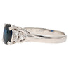 1.58 Carat Oval-Cut Blue Sapphire and Diamond Platinum Filigree Ring