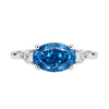 1.59 Carat Oval Cut Blue Lab Diamond 14K White Gold Engagement Ring