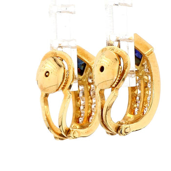 1.60 Carat Diamond and Sapphire 18K Gold V Shape Clip Earrings Set – Assay Jewelers