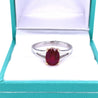 1.64 Carat Oval Cut Ruby Solitaire Split Shank 14K White Gold Ring