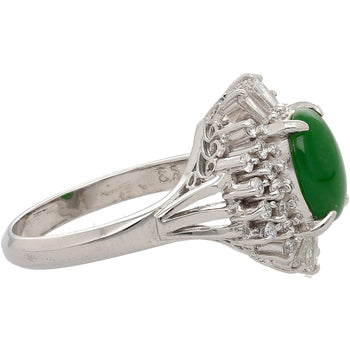 1.73 Carat Jadeite Jade Fei Cui & Diamond Halo Platinum Ballerina Filigree Ring – Assay Jewelers